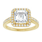 14K yellow gold 2 CT Asscher Diamond French-Set Engagement Ring