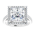 14K white gold 4 CT Square Diamond French-Set Engagement Ring