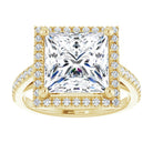 14K yellow gold 4 CT Square Diamond French-Set Engagement Ring