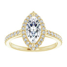 14K yellow gold 1 CT Marquise Diamond French-Set Engagement Ring