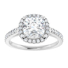 14K white gold 2 CT Cushion Diamond French-Set Engagement Ring