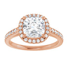 14K rose gold 2 CT Cushion Diamond French-Set Engagement Ring