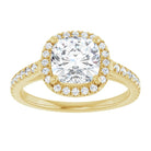 14K yellow gold 2 CT Cushion Diamond French-Set Engagement Ring