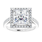 14K white gold 3 CT Square Diamond French-Set Engagement Ring