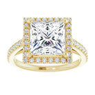 14K yellow gold 3 CT Square Diamond French-Set Engagement Ring