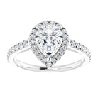 14K white gold 1 CT Pear Diamond French-Set Engagement Ring