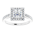 14K white gold 1 CT Square Diamond French-Set Engagement Ring