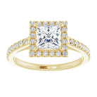 14K yellow gold 1 CT Square Diamond French-Set Engagement Ring