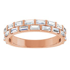 14K rose gold 9/10 Ctw Natural Diamond Double Row Anniversary Band