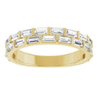 14K yellow gold 9/10 Ctw Natural Diamond Double Row Anniversary Band