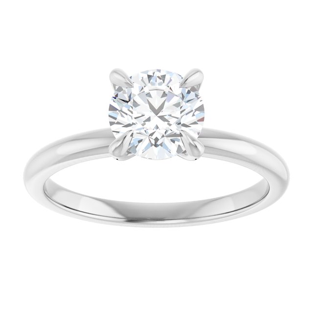 14K white gold 1 CT Round Claw-Prong Diamond Solitaire Engagement Ring