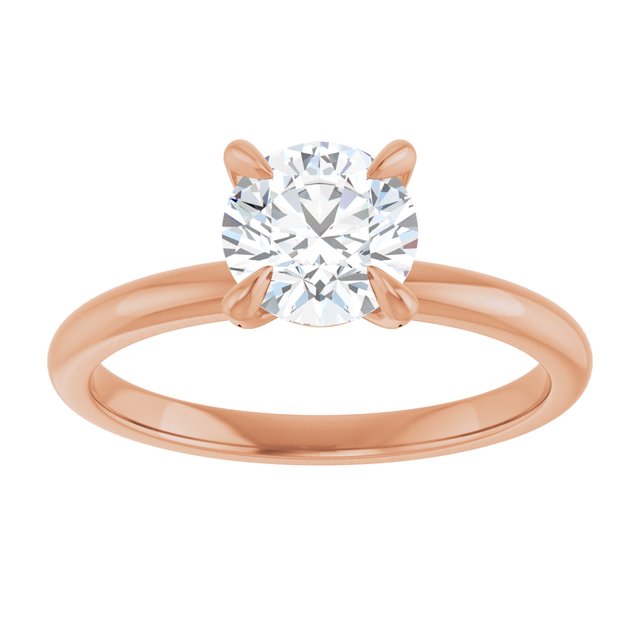 14K rose gold 1 CT Round Claw-Prong Diamond Solitaire Engagement Ring