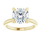 14K yellow gold 3 CT Round Claw-Prong Diamond Solitaire Engagement Ring