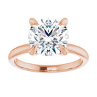 14K rose gold 3 CT Round Claw-Prong Diamond Solitaire Engagement Ring