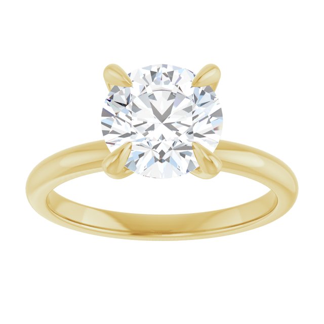 14K yellow gold 2 CT Round Claw-Prong Diamond Solitaire Engagement Ring