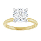 14K yellow/white gold 2 CT Round Claw-Prong Diamond Solitaire Engagement Ring