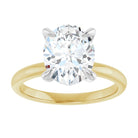 14K yellow/white gold 3 CT Oval Claw-Prong Diamond Solitaire Engagement Ring