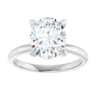 14K white gold 3 CT Oval Claw-Prong Diamond Solitaire Engagement Ring