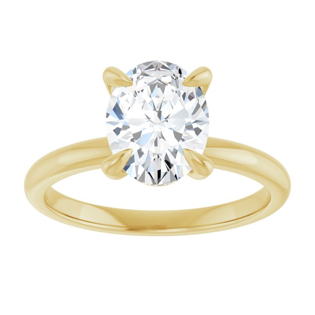 14K yellow gold 2 CT Oval Claw-Prong Diamond Solitaire Engagement Ring