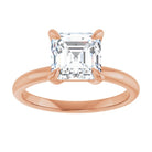 14K rose gold 2 CT Asscher Claw-Prong Diamond Solitaire Engagement Ring