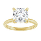 14K yellow gold 3 CT Cushion Claw-Prong Diamond Solitaire Engagement Ring