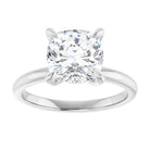 14K white gold 3 CT Cushion Claw-Prong Diamond Solitaire Engagement Ring