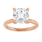 14K rose gold 3 CT Cushion Claw-Prong Diamond Solitaire Engagement Ring