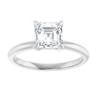 14K white gold 1 CT Asscher Claw-Prong Diamond Solitaire Engagement Ring