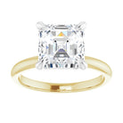 14K yellow/white gold 3 CT Asscher Claw-Prong Diamond Solitaire Engagement Ring