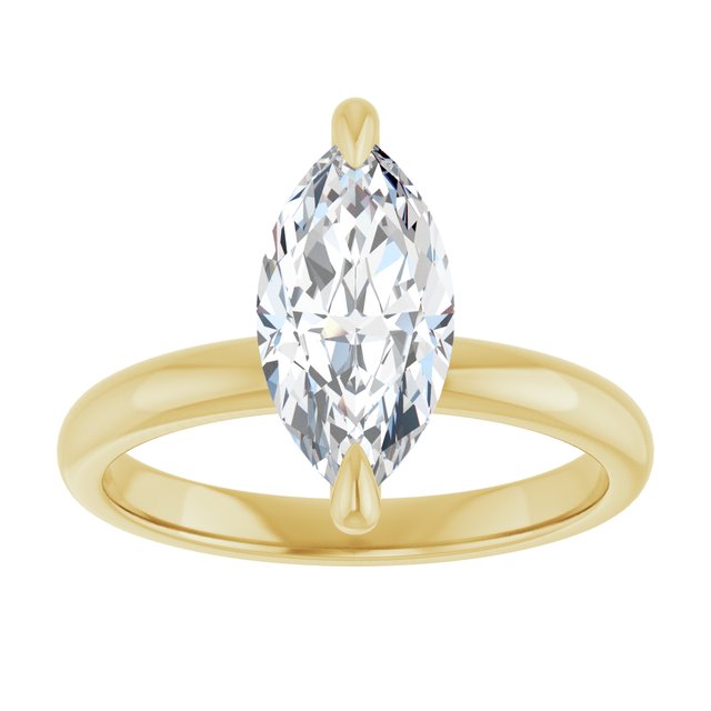 14K yellow gold 2 CT Marquise Claw-Prong Diamond Solitaire Engagement Ring