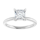 14K white gold 1 CT Square Claw-Prong Diamond Solitaire Engagement Ring