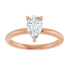 14K rose gold 1 CT Pear Claw-Prong Diamond Solitaire Engagement Ring