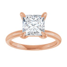 14K rose gold 2 CT Square Claw-Prong Diamond Solitaire Engagement Ring