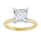 14K yellow/white gold 2 CT Square Claw-Prong Diamond Solitaire Engagement Ring