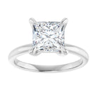 14K white gold 2 CT Square Claw-Prong Diamond Solitaire Engagement Ring