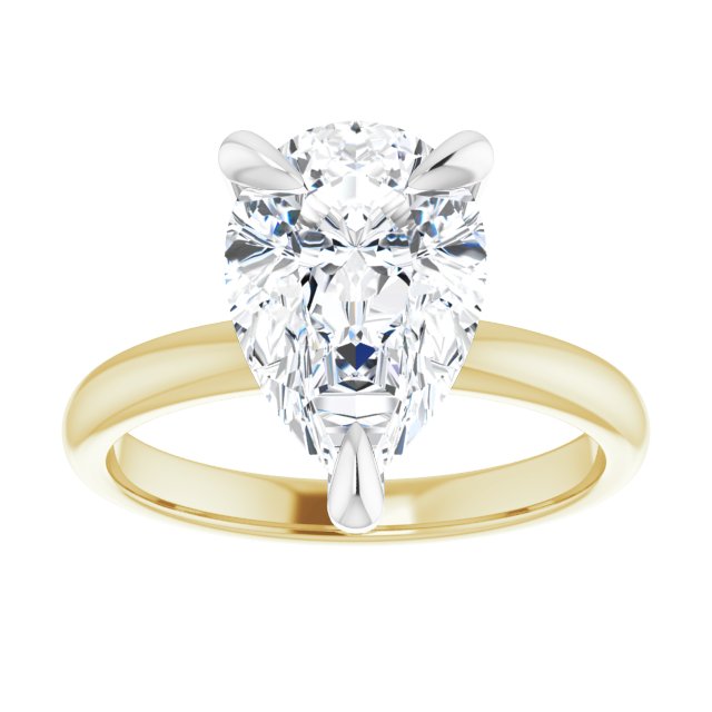 14K yellow/white gold 3 CT Pear Claw-Prong Diamond Solitaire Engagement Ring