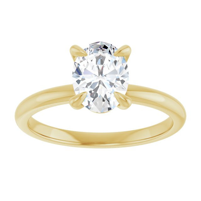 14K yellow gold 1 CT Oval Claw-Prong Diamond Solitaire Engagement Ring