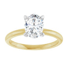 14K yellow/white gold 1 CT Oval Claw-Prong Diamond Solitaire Engagement Ring