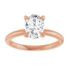 14K rose gold 1 CT Oval Claw-Prong Diamond Solitaire Engagement Ring