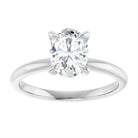 14K white gold 1 CT Oval Claw-Prong Diamond Solitaire Engagement Ring