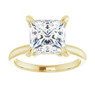 14K yellow gold 3 CT Square Claw-Prong Diamond Solitaire Engagement Ring