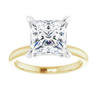 14K yellow/white gold 3 CT Square Claw-Prong Diamond Solitaire Engagement Ring