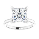 14K white gold 3 CT Square Claw-Prong Diamond Solitaire Engagement Ring