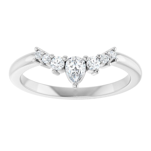 White Gold Curved Diamond Ring