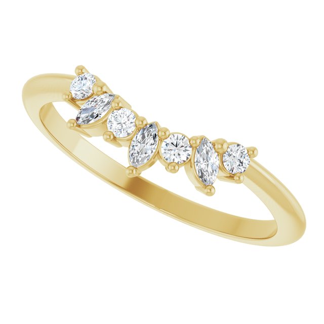 Yellow Gold Curved Wedding Ring