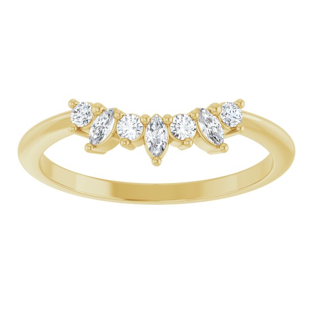 Yellow Gold Curved Diamond Band