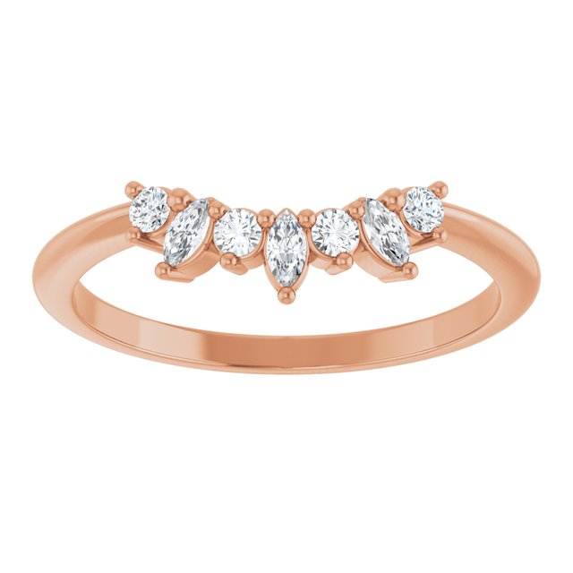 Rose Gold Curved Diamond Band