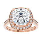 14K rose gold 4 CT Cushion Diamond Halo Engagement Ring     