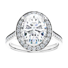 14K white gold 3 CT Oval Diamond Halo Engagement Ring     