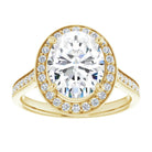 14K yellow gold 3 CT Oval Diamond Halo Engagement Ring     